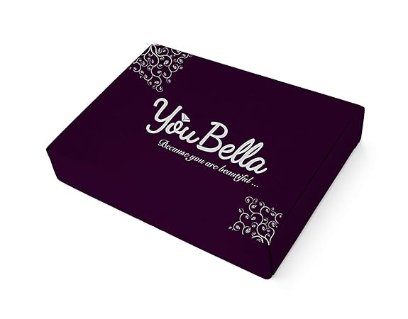 Purple box with 'You Bella' text on a white background