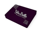 Purple box with 'You Bella' text on a white background