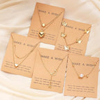 Shining Diva Fashion 5 Pcs Latest Stylish Heart Butterfly Pearl Necklace Jewellery Set for Women Pendant Necklace Gifts for Girls