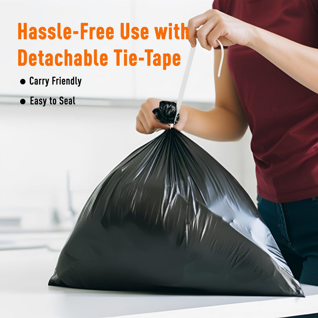 Presto! Garbage Bags | Medium | 180 Count | 30 Bags X 6 Rolls | Black