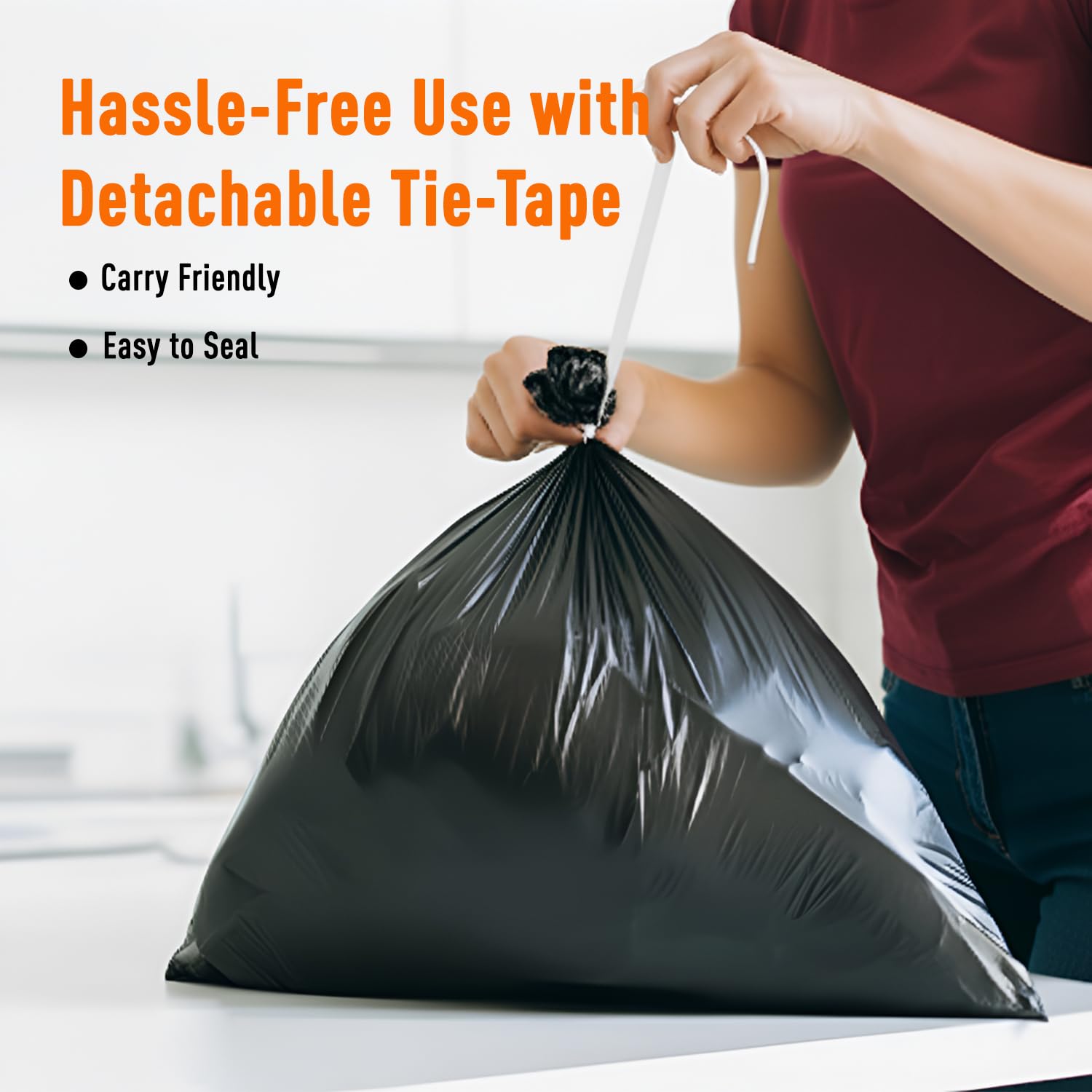 Presto! Garbage Bags | Medium | 180 Count | 30 Bags X 6 Rolls | Black