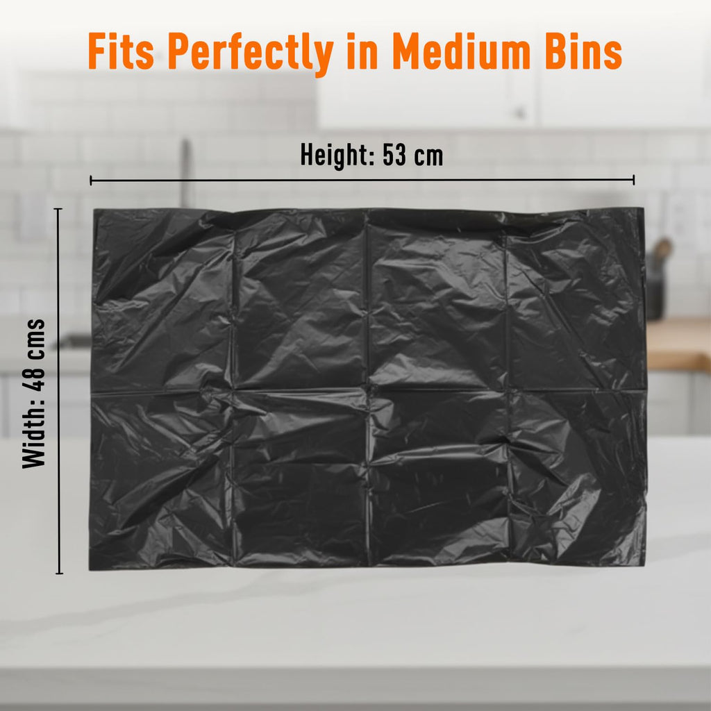 Presto! Garbage Bags | Medium | 180 Count | 30 Bags X 6 Rolls | Black
